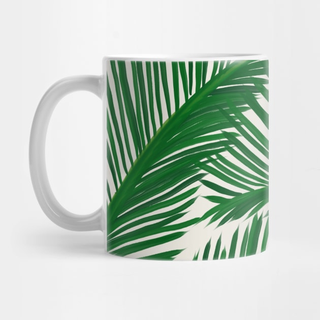 Modern Green Palm Leaf Tropical Pattern by NdesignTrend